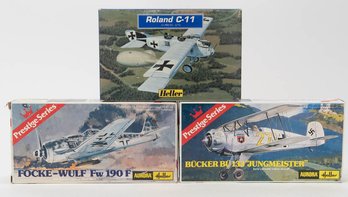 Heller Roland C-11, Focke-Wulf Fw 190F And Bucker BU 133 Jungmeister Model Kits 1:72 *AS IS*