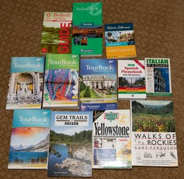 Lot Of Travel Books Including Yellowstone, And Gems Of The Oregon Trail