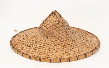 18' Chinese Rattan Rickshaw Rice Paddy Hat