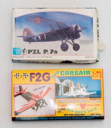 Big Boy's Toys F2G Super Corsair And PZL P.7a Model Kits 1:72 *AS IS*