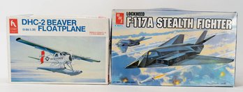 1989 AMET ERTL F-117A Stealth Fighter And Hobby Craft DHC-2 Beaver Floatplane Model Kits *AS IS*