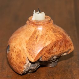 Natural Edge Maple Burl Candle Holder