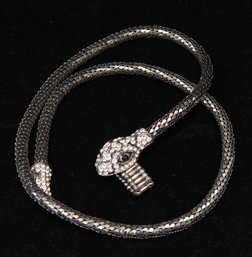 Alilang Gunmetal Tone Shine Clear Black Crystal Rhinestone Snake Wrap Ring Bracelet