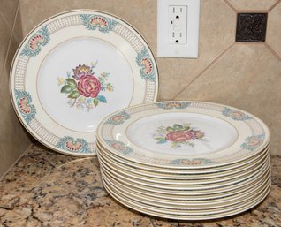 Wedgwood Rose Patttern Bone China Plates (12)