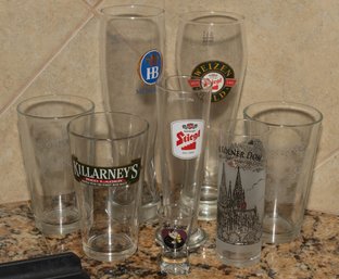 Lot Of Beer And Pilsner Glasses