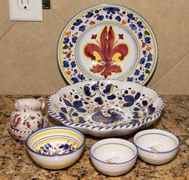 Italian Hand Painted Souvenir Plates And Miniature Bowls