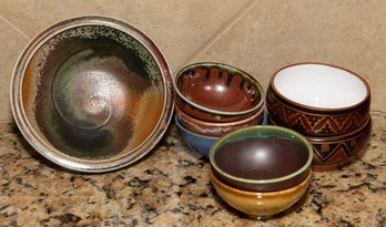 Earth Tone Stoneware Pottery Salt And Accessory Bowls