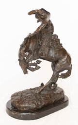 Rattlesnake After Frederic Remington Bronze Sculpture