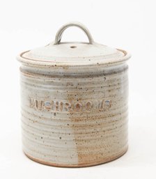 Signed Stoneware Mushroom Storage Crock