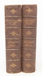 1878 The Complete Works Of Shakespeare From The Original Text Vol. I, II Leather Bound Books