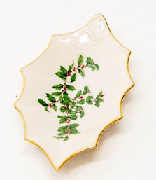 Lenox Holiday Holly Leaf Dish