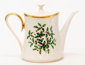 Lenox Holiday Holly Leaves Coffee Pot