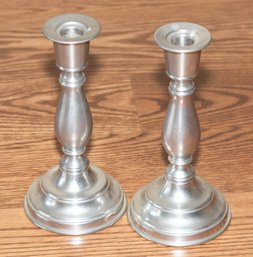 7.5' Pewter Candlesticks