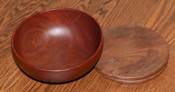 Hand Turned Wood Bowl And Trivets