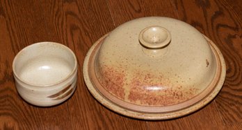 Stoneware Covered Plate And Ramekin