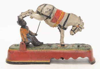 J. & E. Stevens 'always Did 'spise A Mule' Cast Iron Mechanical Bank Circa. Late 1800s