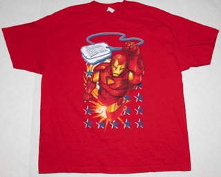 The Invincible Iron Man, Front Print Marvel, Red T-shirt, Size 2X Large