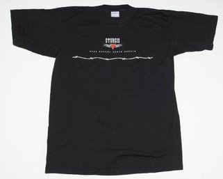 2002 62nd Annual Sturgis South Dakota Barb Wire Print Black T-shirt Size XL