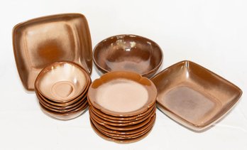 Frankoma Pottery Assorted Plainsman Brown Serving Pieces