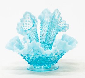 Fenton Blue Opalescent Epergne