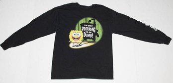 Early 2000s ' I'm Pretending To Be Dumb' SpongeBob Dumbpants Black Long Sleeve Shirt