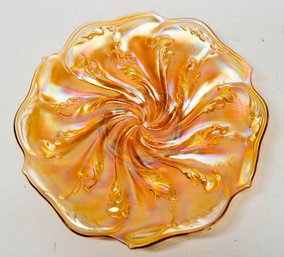 Imperial Glass Hot Electric Marigold Pedestal Plate