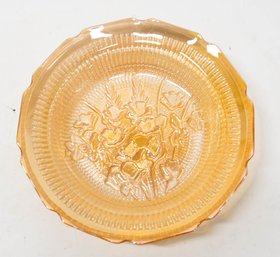 8' Jeanette Iridescent Marigold Depression Glass Bowl