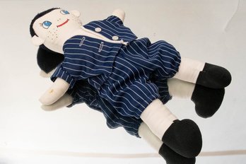 Boy In Striped Baseball Outfit Cloth Doll