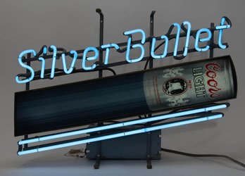 Coors Light Silver Bullet Neon Bar Sign Everbright Electric Signs