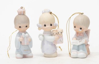 1980s Precious Moments Jonathan & David Porcelain Ornaments