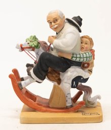 1980 The Danbury Mint Norman Rockwell ' Gramps At The Reins' Porcelain Figurine