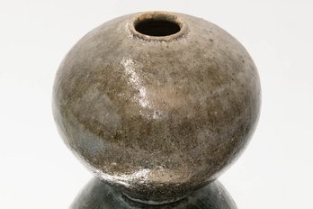 Beautiful Wood Firing Black Vase With Ash Glaze Vase