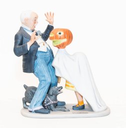 1980 The Danbury Mint Norman Rockwell ' Trick Or Treat' Porcelain Figure