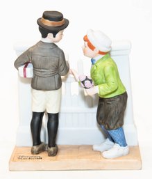 1980 The Danbury Mint Norman Rockwell ' The Rivals' Porcelain Figure