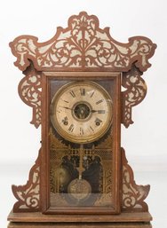 Antique Gingerbread Kitchen Clock With Key