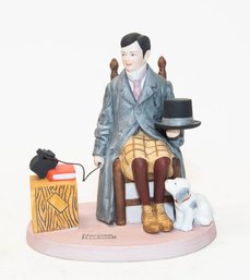 1980 The Danbury Mint Norman Rockwell ' Self-portrait' Porcelain Figure