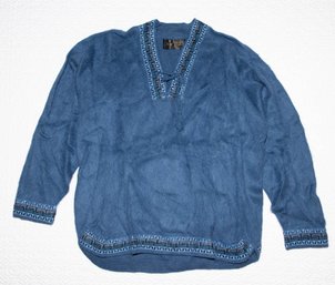 Ladies Blue Alpaca Sweater