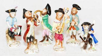19th Century Dresden Porcelain Monkey Band 6 Monkeys