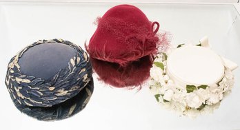 1950s Ladies Velvet And Silk Hats Includes Flechats Made In France