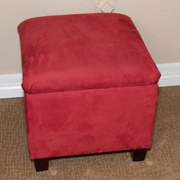 Red Hinged Storage Ottoman