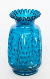 8' FentonJamestown Blue Dot Optic Pinched Vase