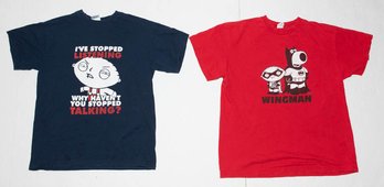 2004 Family Guy Wingman And ' I've Stopped Listening' Stewie Graphic T-shirts