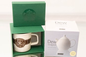 Dew Teapot And Starbucks Mug