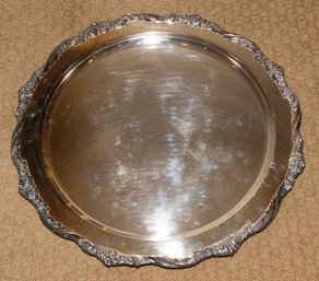 22' Heritage Round Silver Plate Tray Heavy