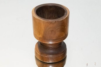 Turned Lignum Vitae Candle Holder Chalice