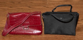 Kate Spade Black Fabric Purse And Liz Claiborne Red Shoulder Bag