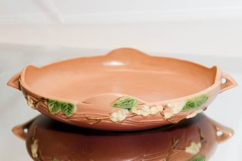 10' Roseville Pottery Pink Snowberry Low Bowl 1BL2-10