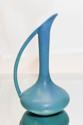 12' Van Briggle Pottery Blue Fluted Vase Marked AA