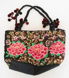 Ladies Hand Embroiderd Chinese Rose Bag