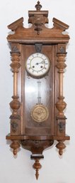 Antique German Walnut Wall Clock (will Not Ship)